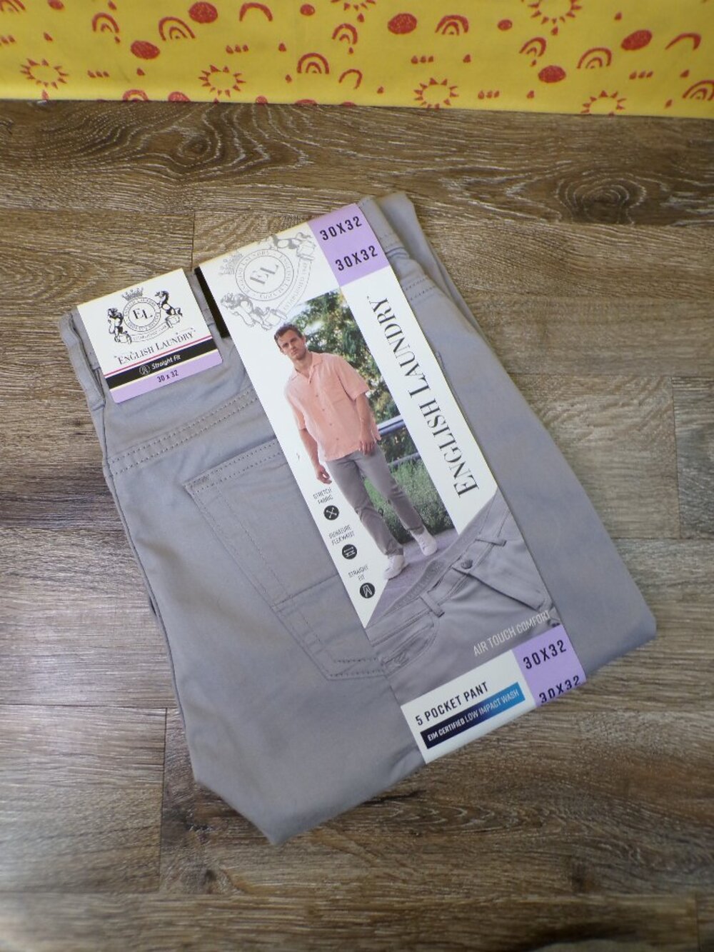 ENGLISH LAUNDRY NWT Gray Men's Straight Fit Air Touch Comfort 30x32